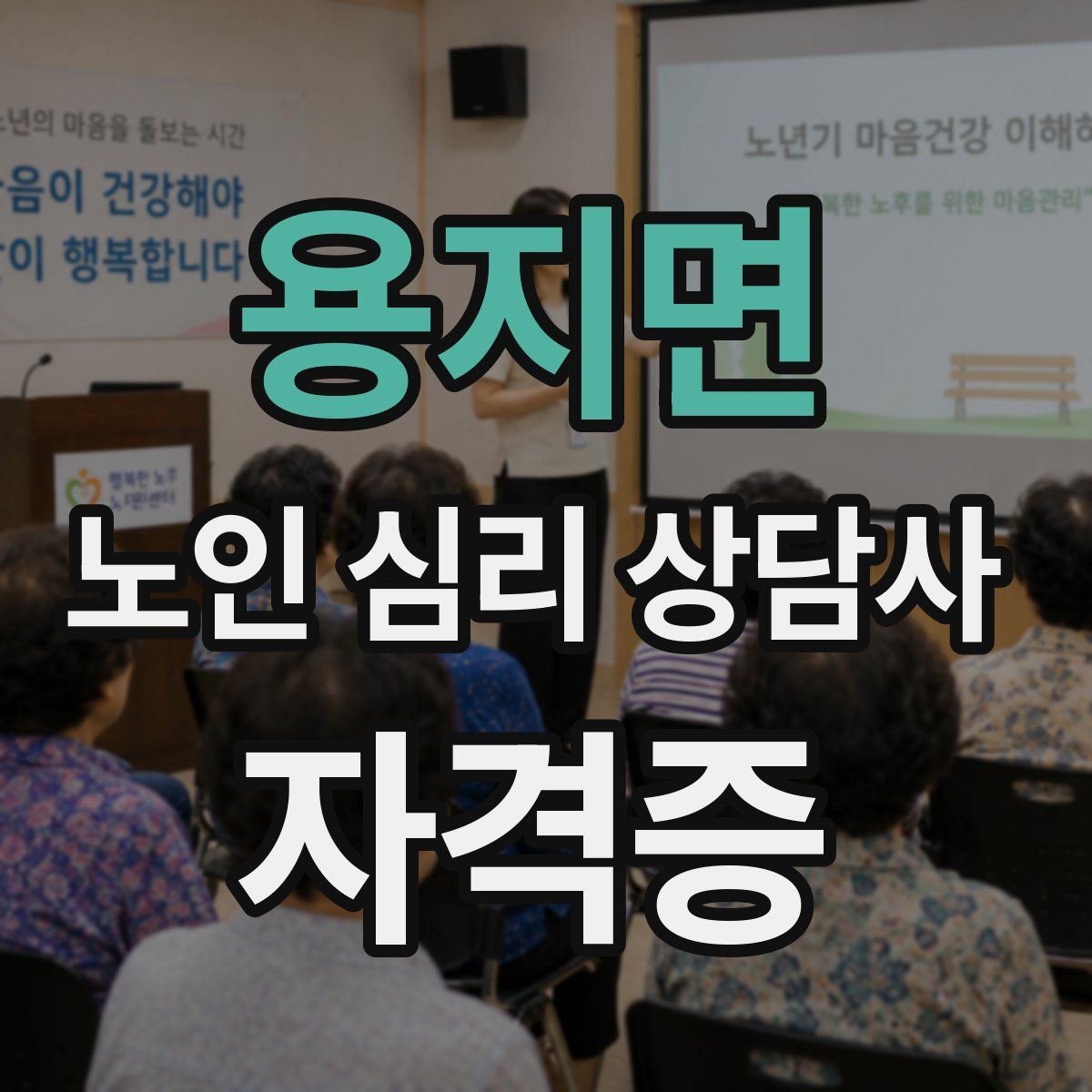 용지면 노인 심리 상담사 자격증