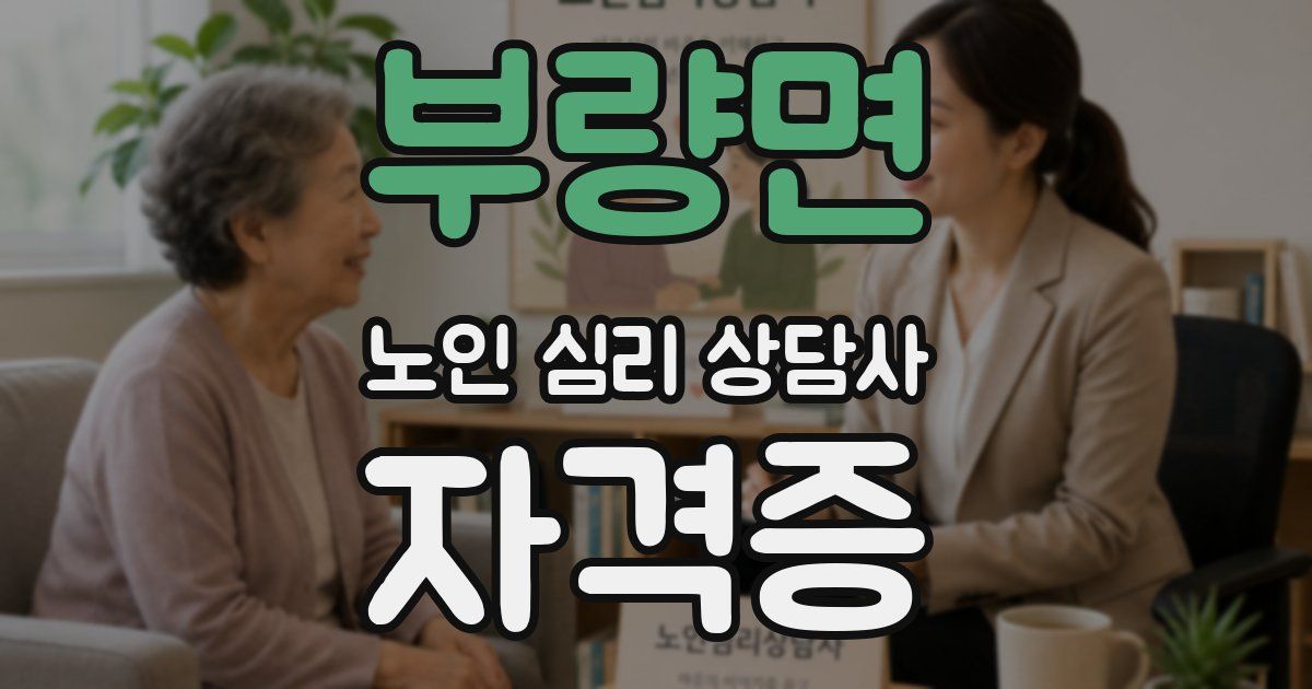 부량면 노인 심리 상담사 자격증