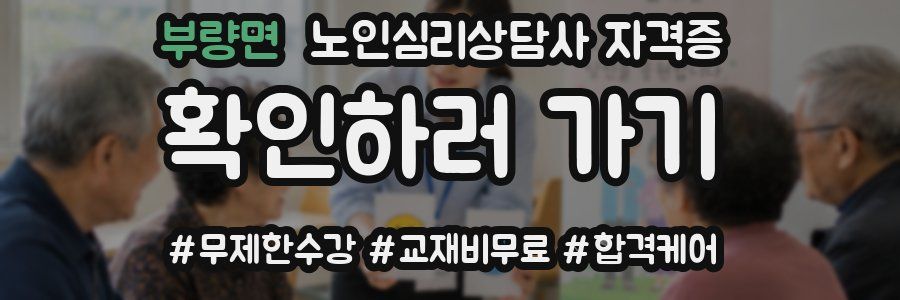부량면 노인 심리 상담사 자격증