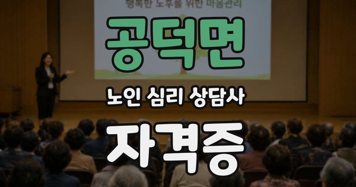 공덕면 노인 심리 상담사 자격증