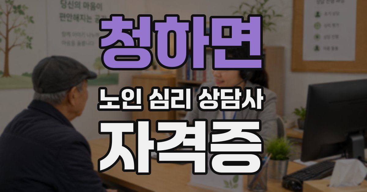 청하면 노인 심리 상담사 자격증