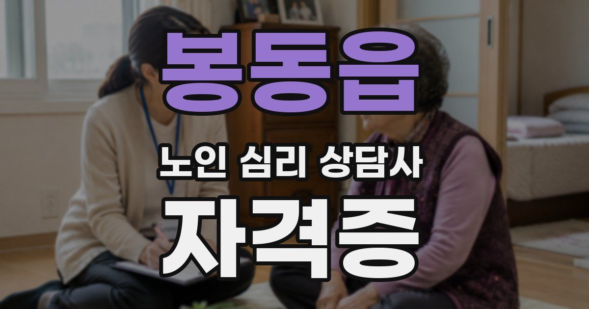 봉동읍 노인 심리 상담사 자격증