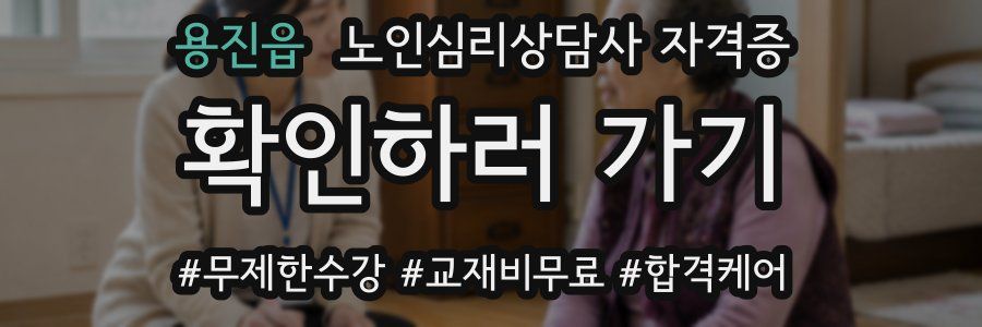 용진읍 노인 심리 상담사 자격증