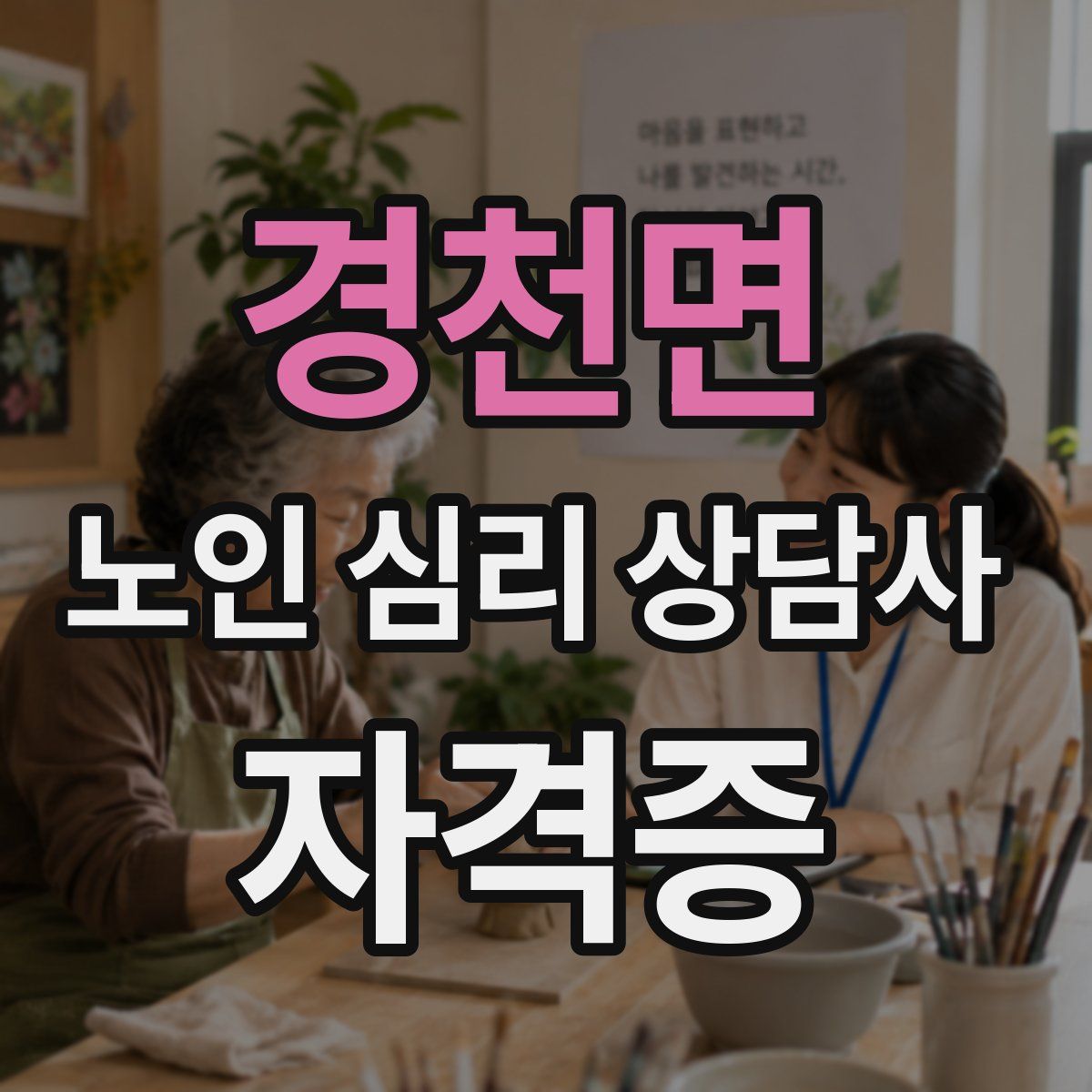 경천면 노인 심리 상담사 자격증