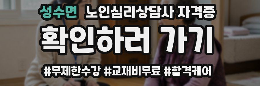 성수면 노인 심리 상담사 자격증