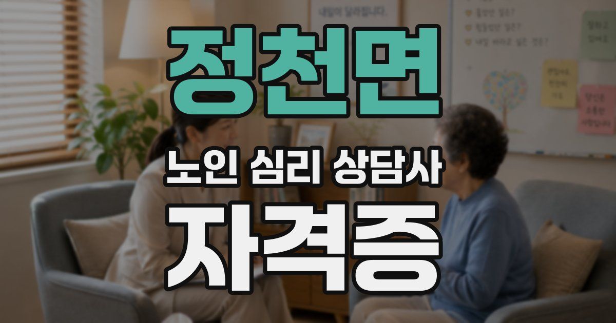정천면 노인 심리 상담사 자격증
