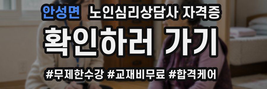 안성면 노인 심리 상담사 자격증