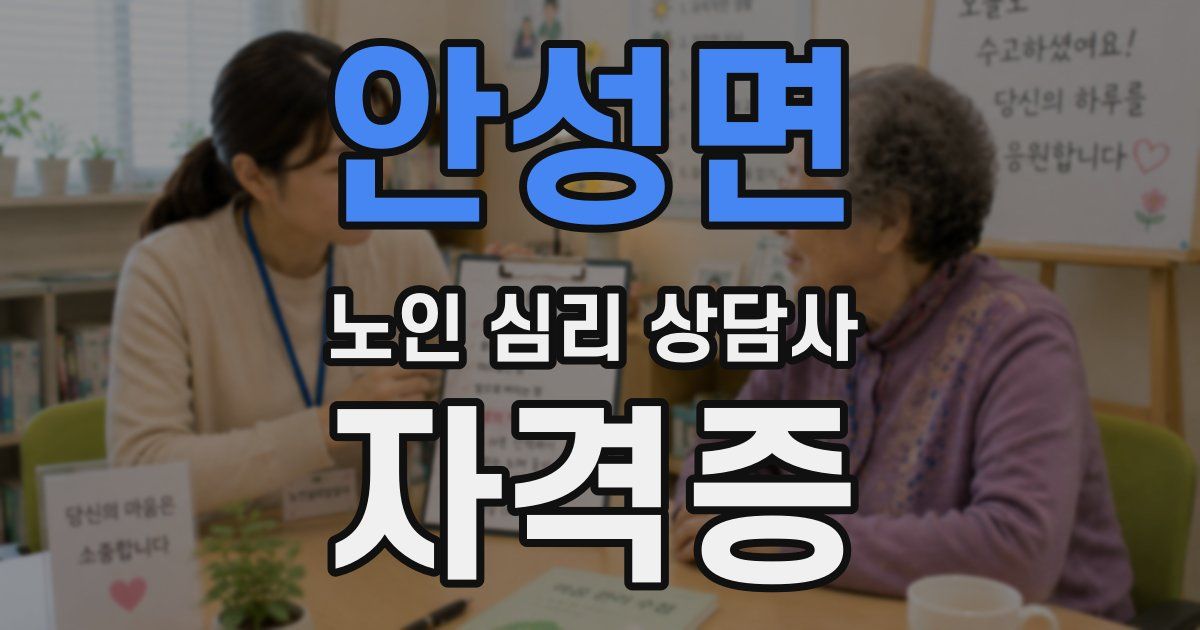 안성면 노인 심리 상담사 자격증