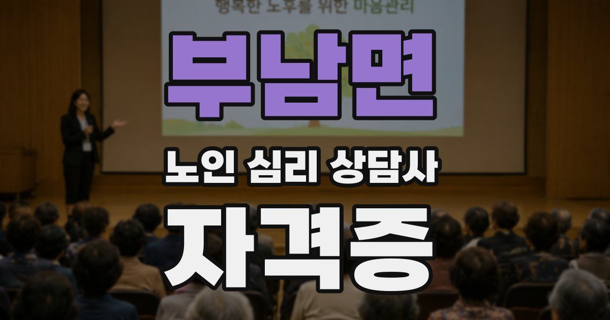 부남면 노인 심리 상담사 자격증