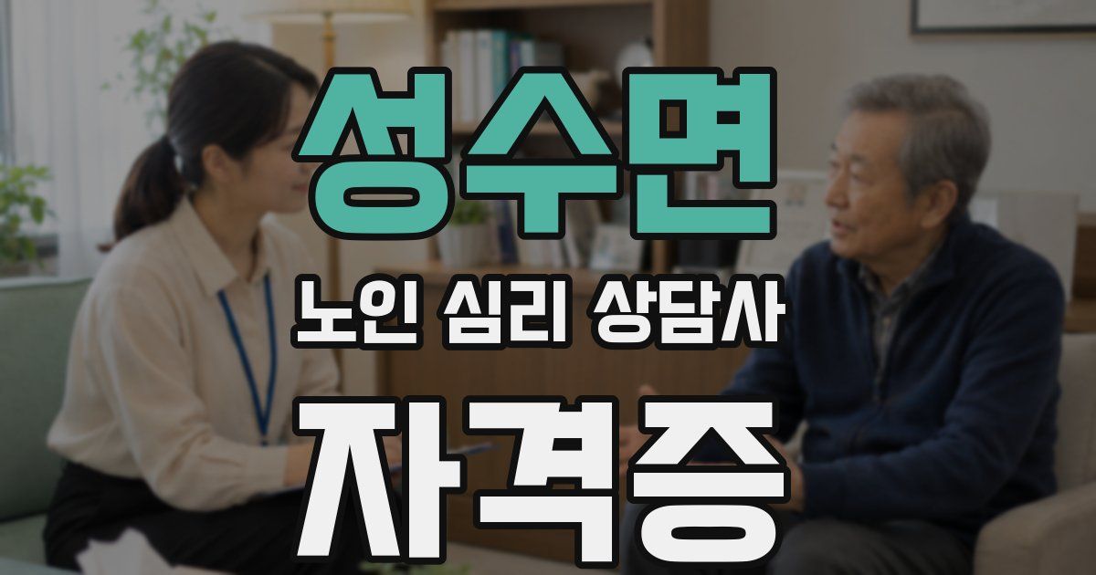 성수면 노인 심리 상담사 자격증