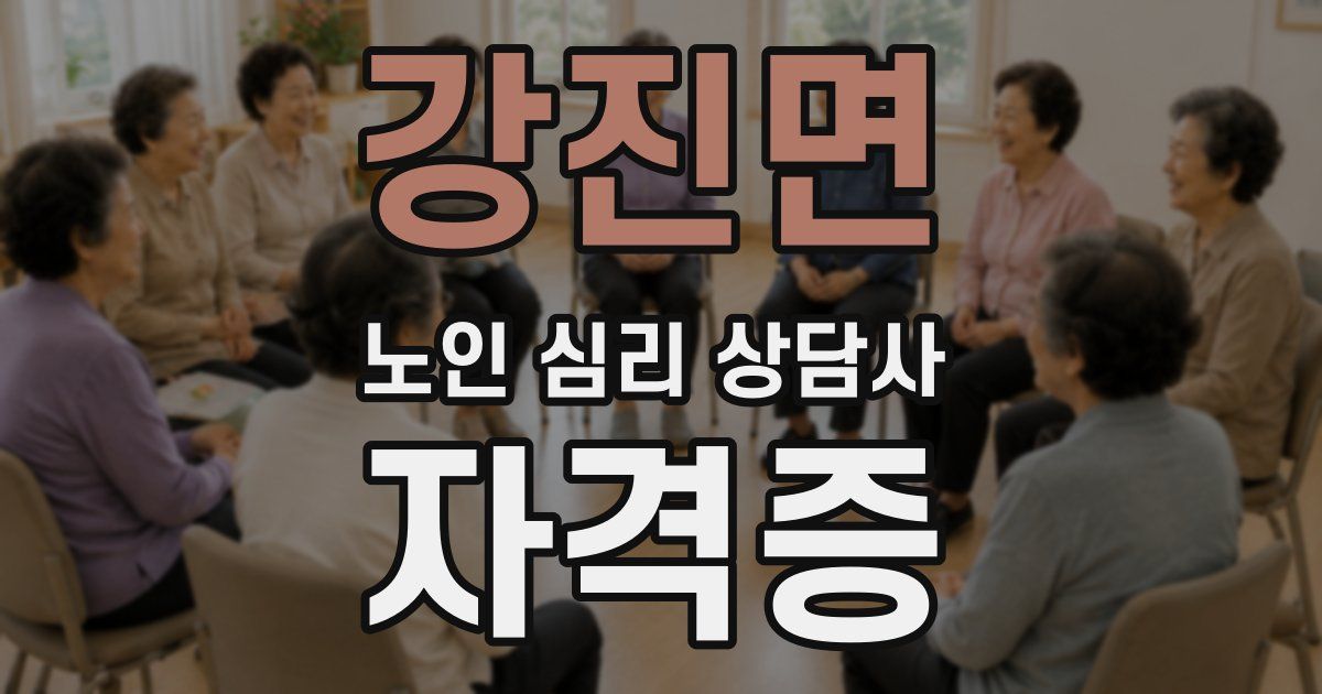 강진면 노인 심리 상담사 자격증