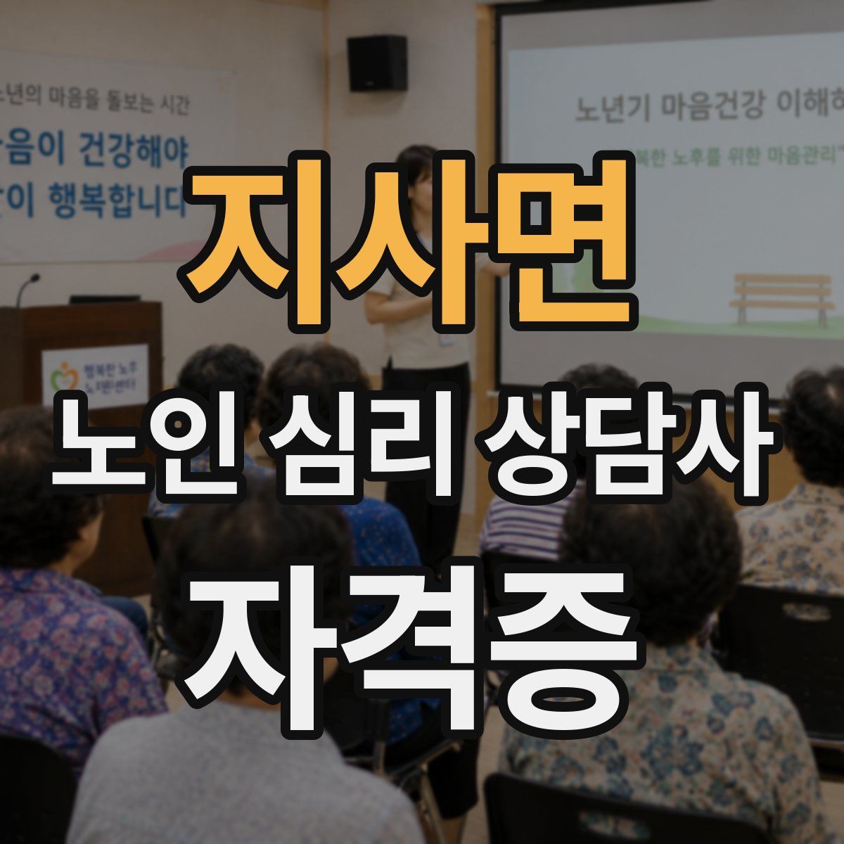 지사면 노인 심리 상담사 자격증