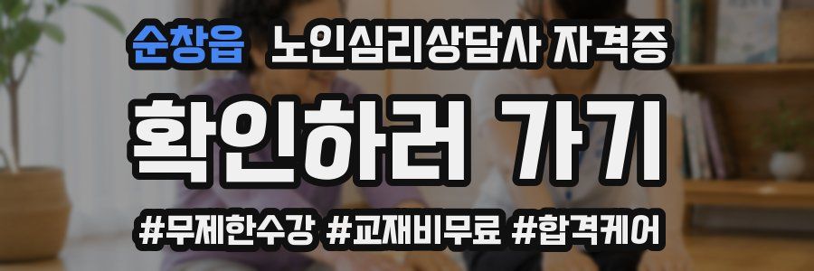 순창읍 노인 심리 상담사 자격증