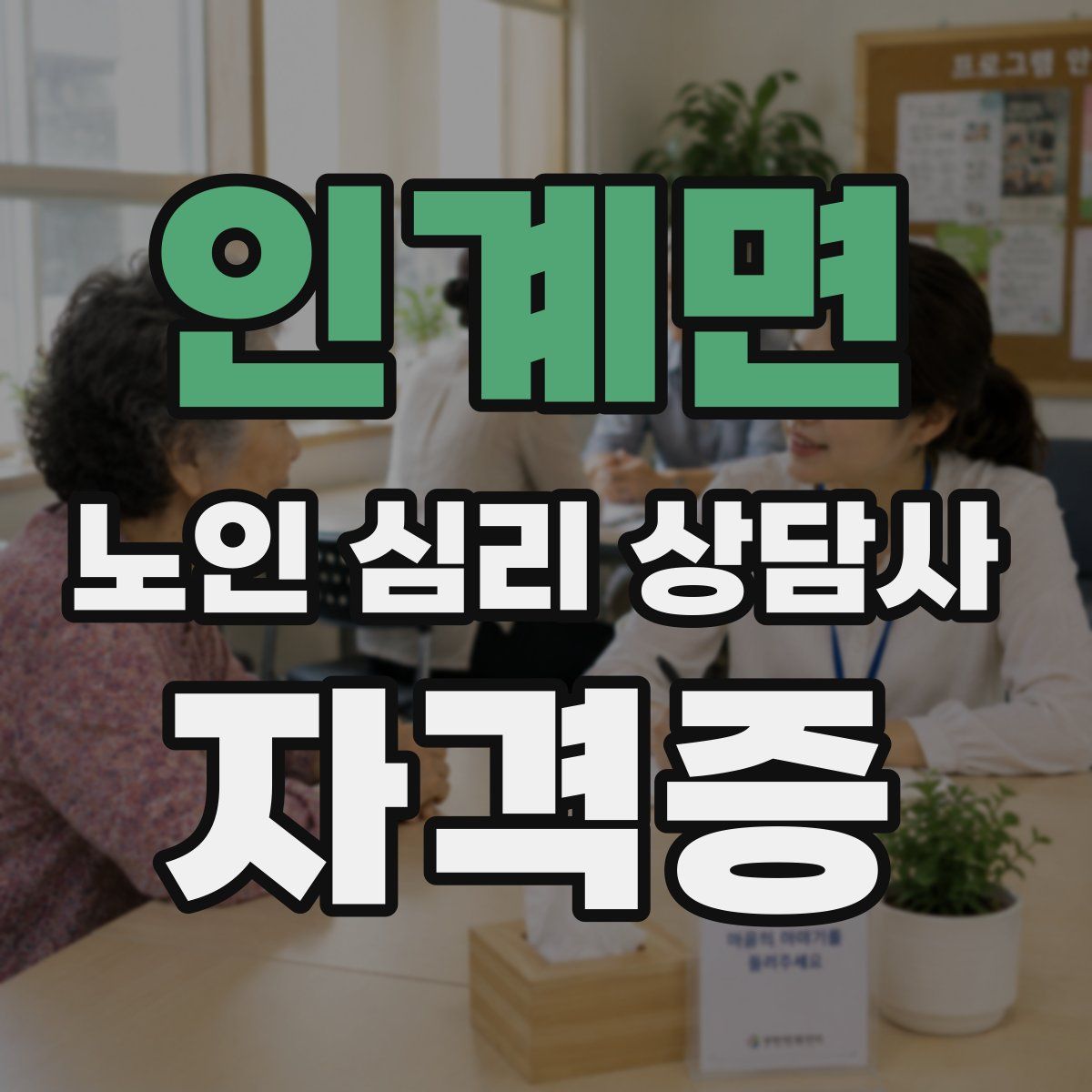 인계면 노인 심리 상담사 자격증
