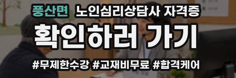 풍산면 노인 심리 상담사 자격증