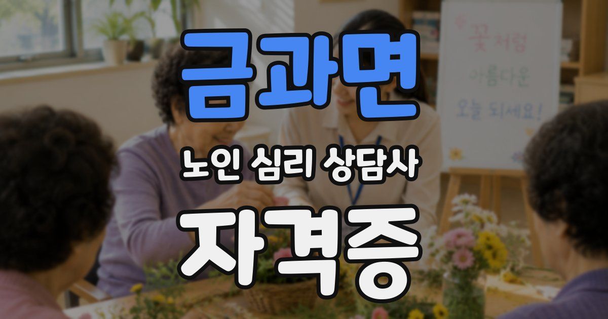 금과면 노인 심리 상담사 자격증