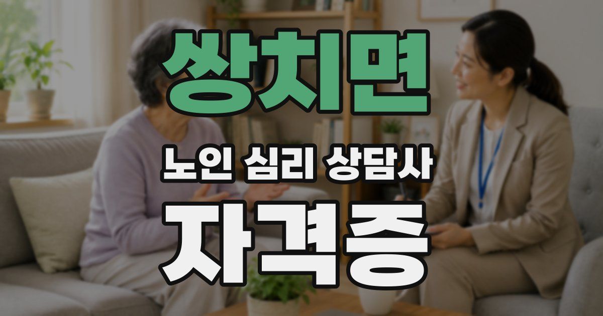 쌍치면 노인 심리 상담사 자격증