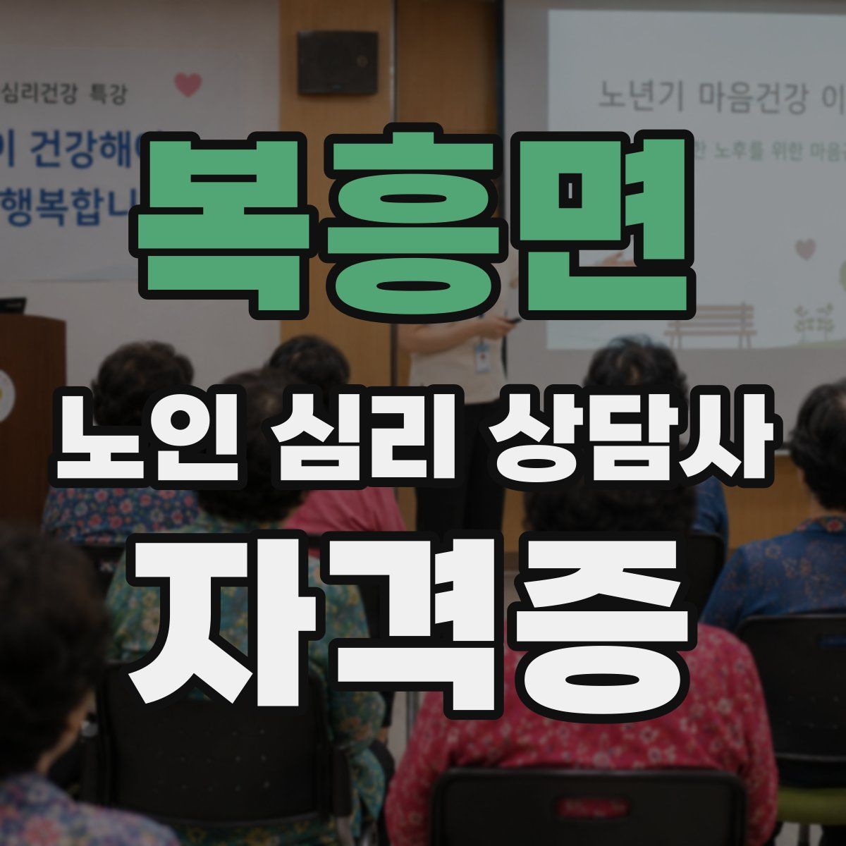 복흥면 노인 심리 상담사 자격증