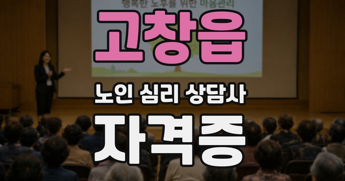 고창읍 노인 심리 상담사 자격증