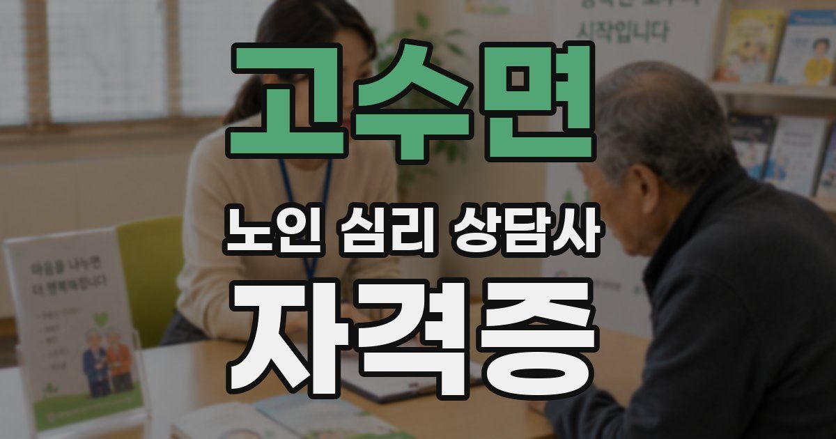 고수면 노인 심리 상담사 자격증