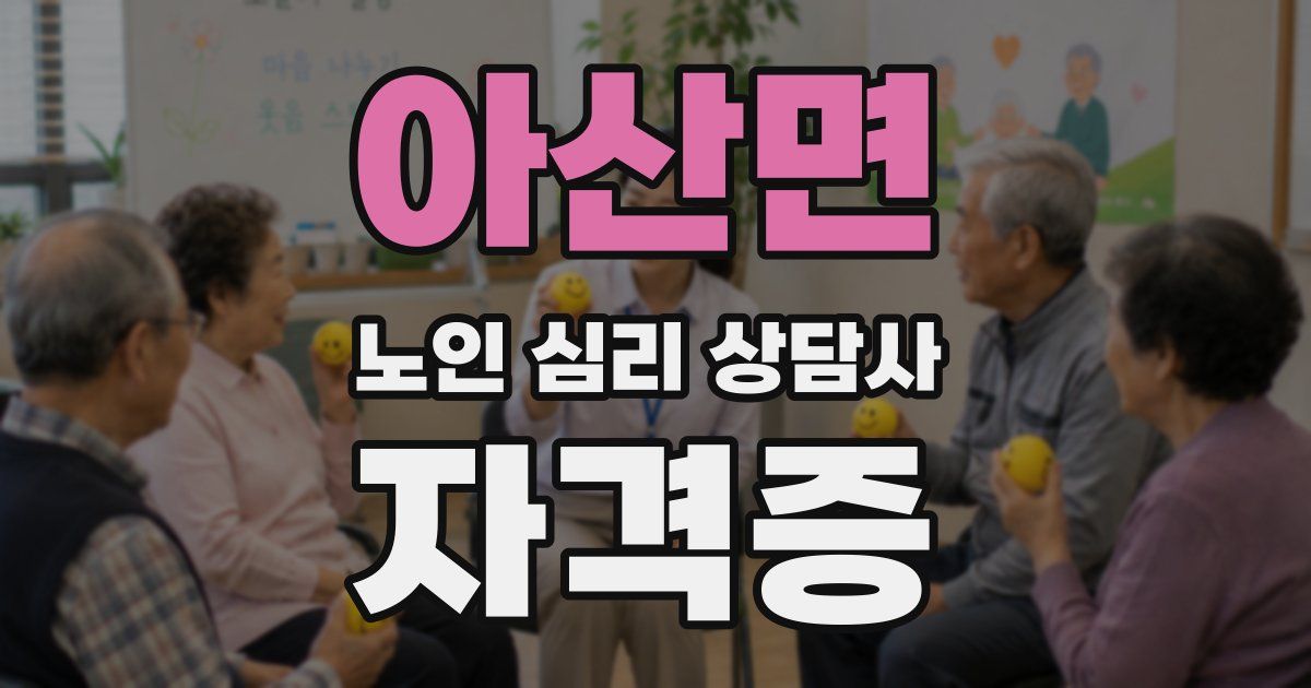 아산면 노인 심리 상담사 자격증