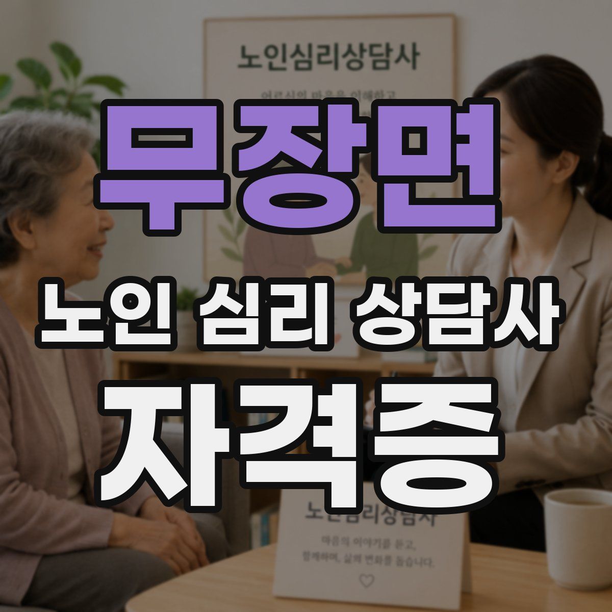 무장면 노인 심리 상담사 자격증