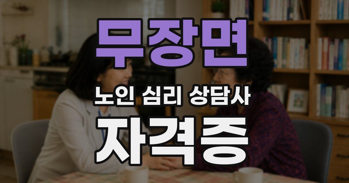 무장면 노인 심리 상담사 자격증