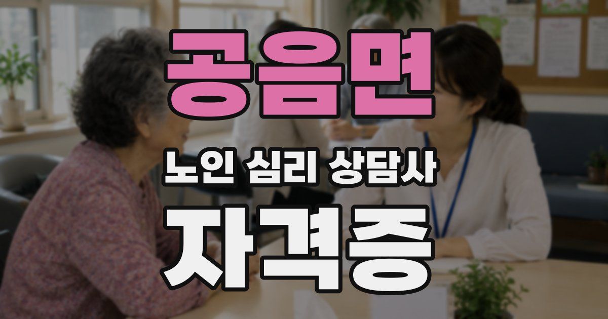 공음면 노인 심리 상담사 자격증