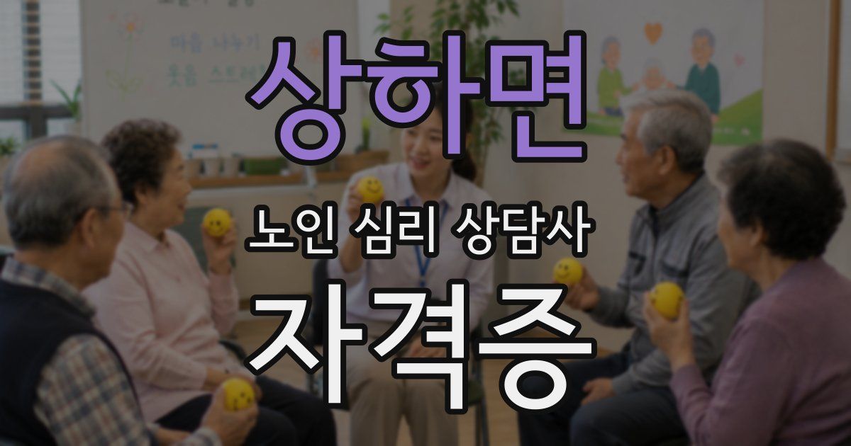 상하면 노인 심리 상담사 자격증