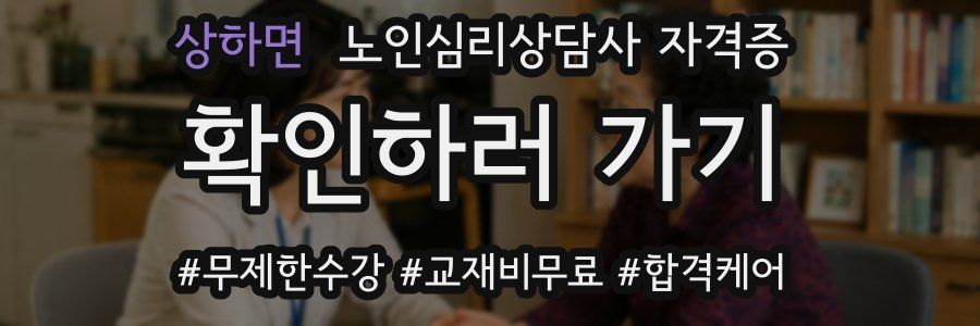 상하면 노인 심리 상담사 자격증