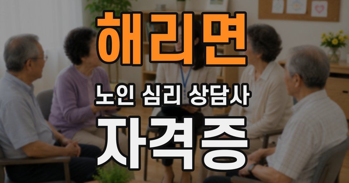 해리면 노인 심리 상담사 자격증