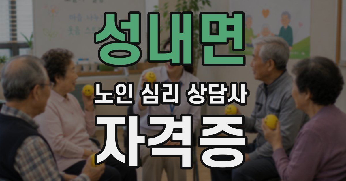 성내면 노인 심리 상담사 자격증