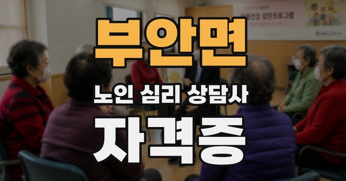 부안면 노인 심리 상담사 자격증