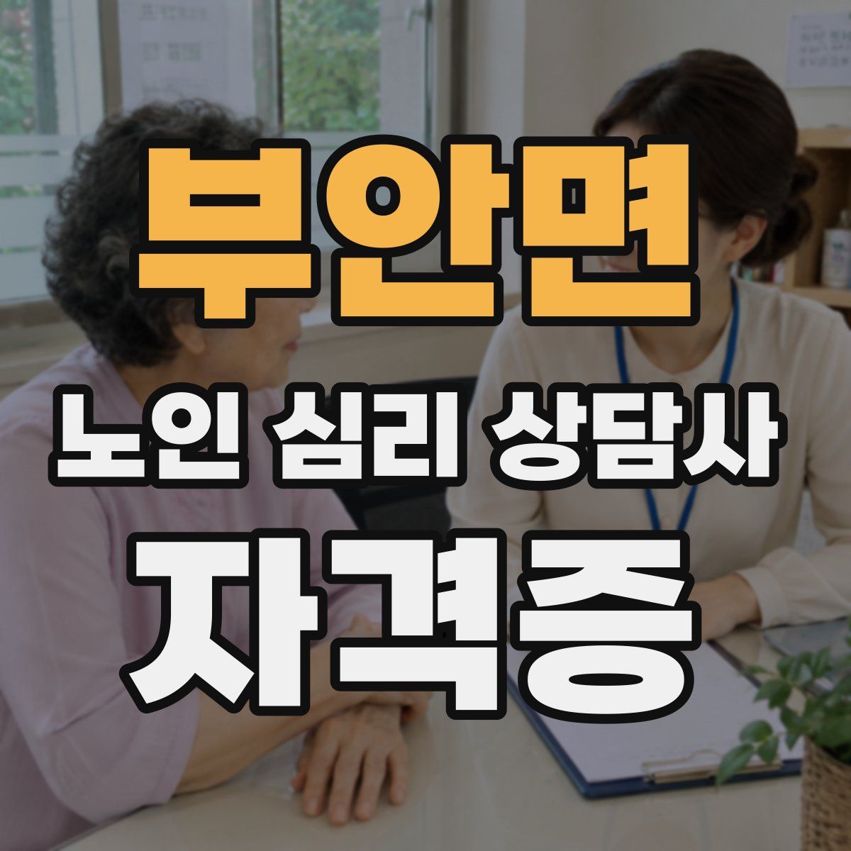 부안면 노인 심리 상담사 자격증