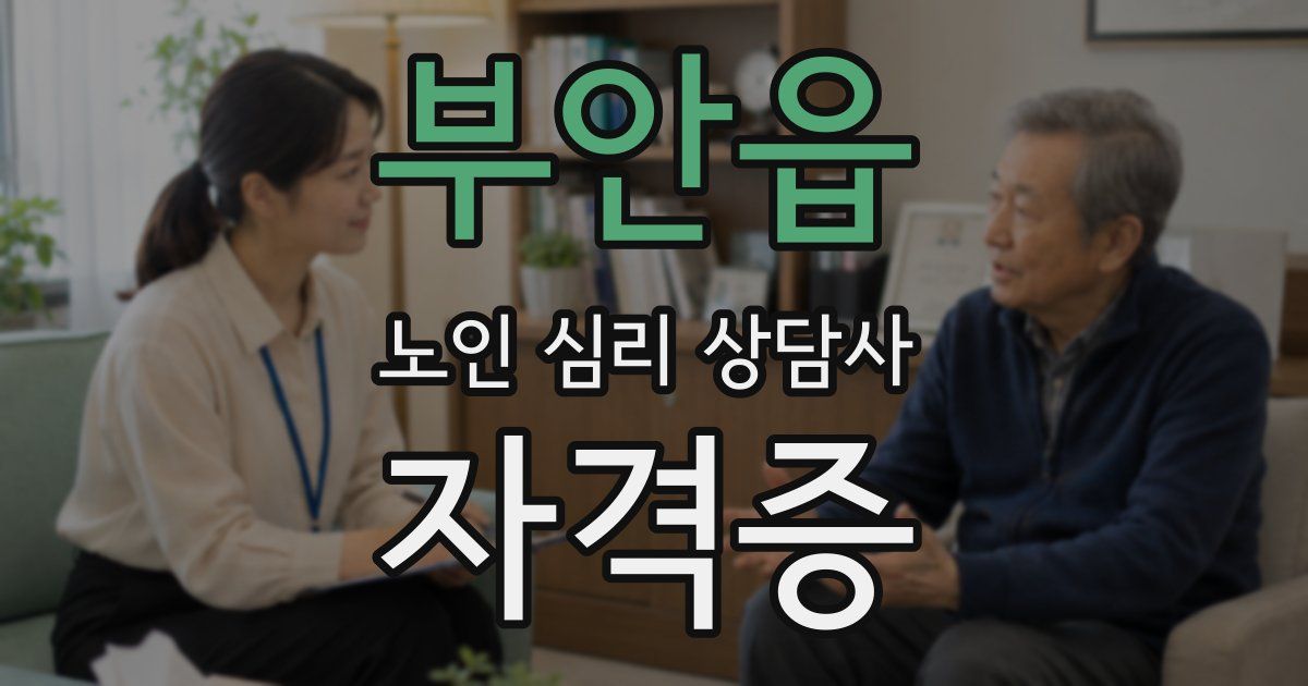 부안읍 노인 심리 상담사 자격증