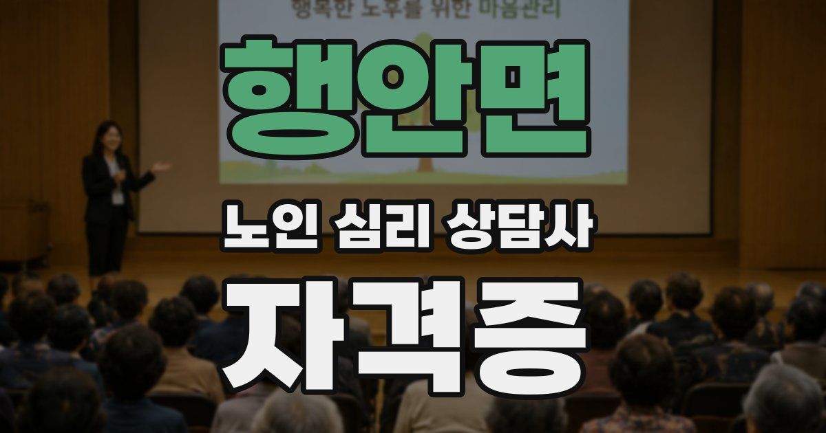 행안면 노인 심리 상담사 자격증