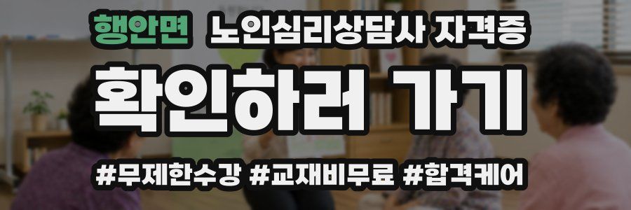 행안면 노인 심리 상담사 자격증