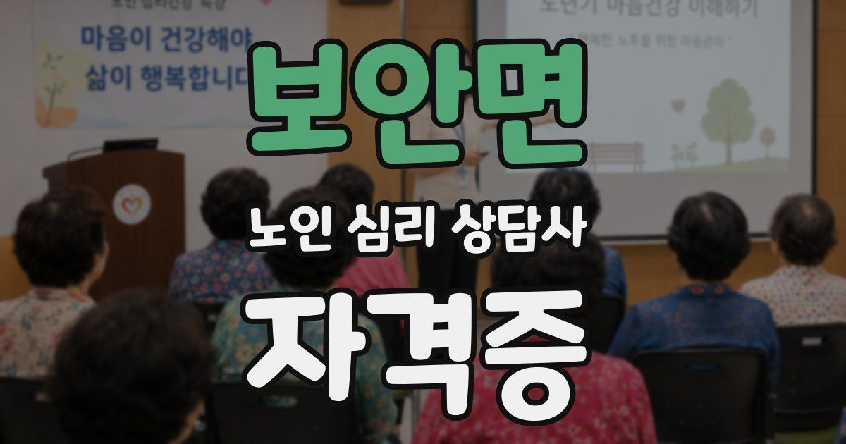 보안면 노인 심리 상담사 자격증