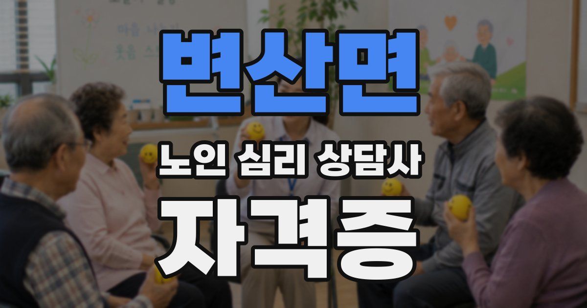 변산면 노인 심리 상담사 자격증