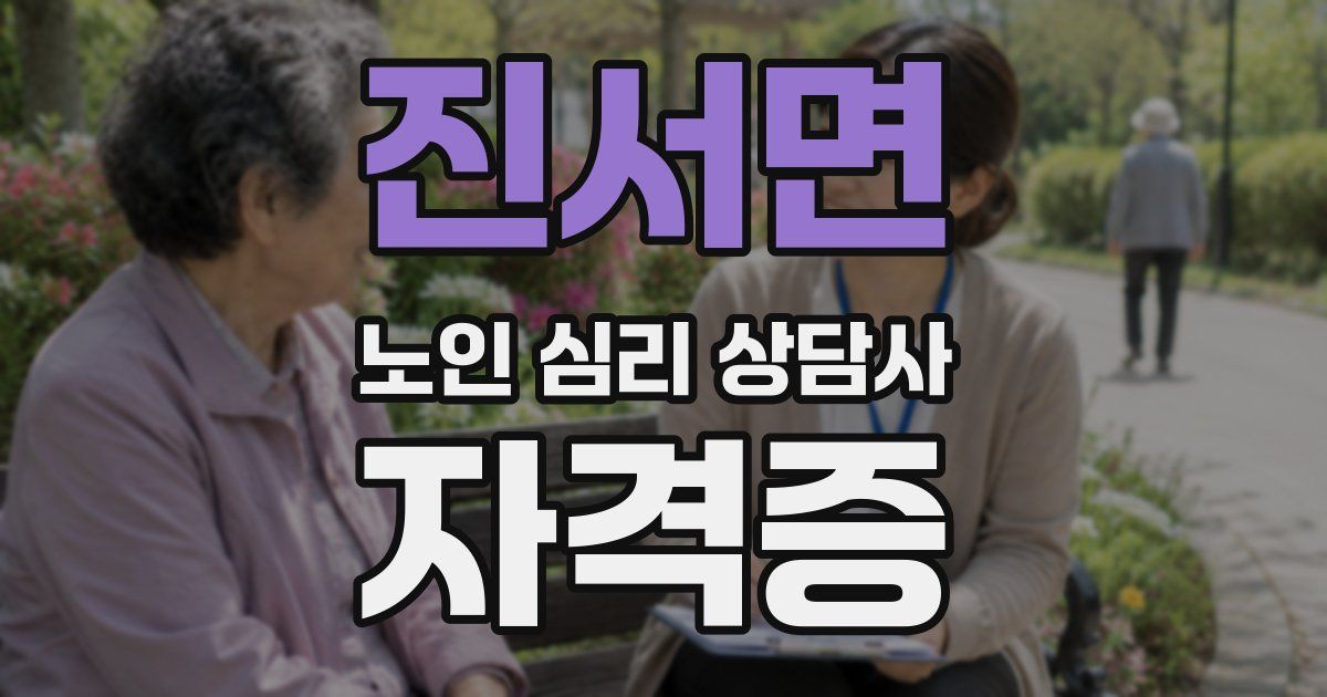 진서면 노인 심리 상담사 자격증