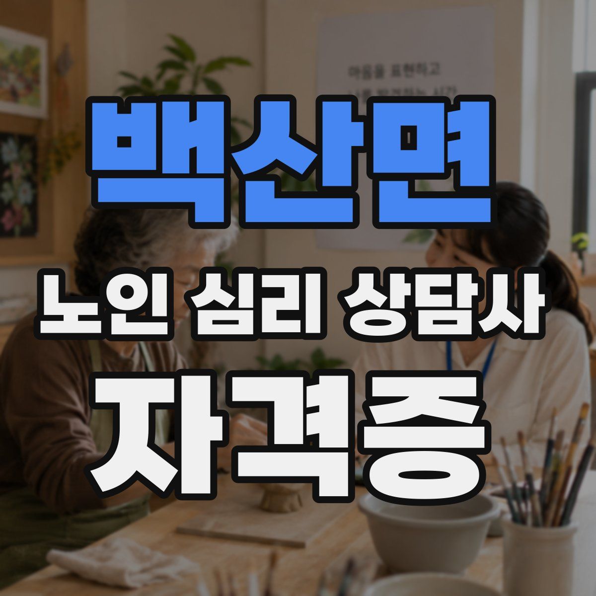 백산면 노인 심리 상담사 자격증