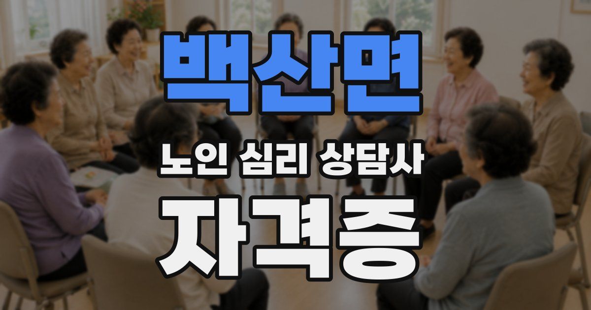 백산면 노인 심리 상담사 자격증