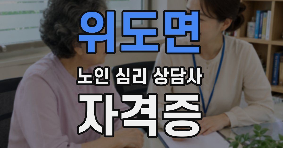 위도면 노인 심리 상담사 자격증