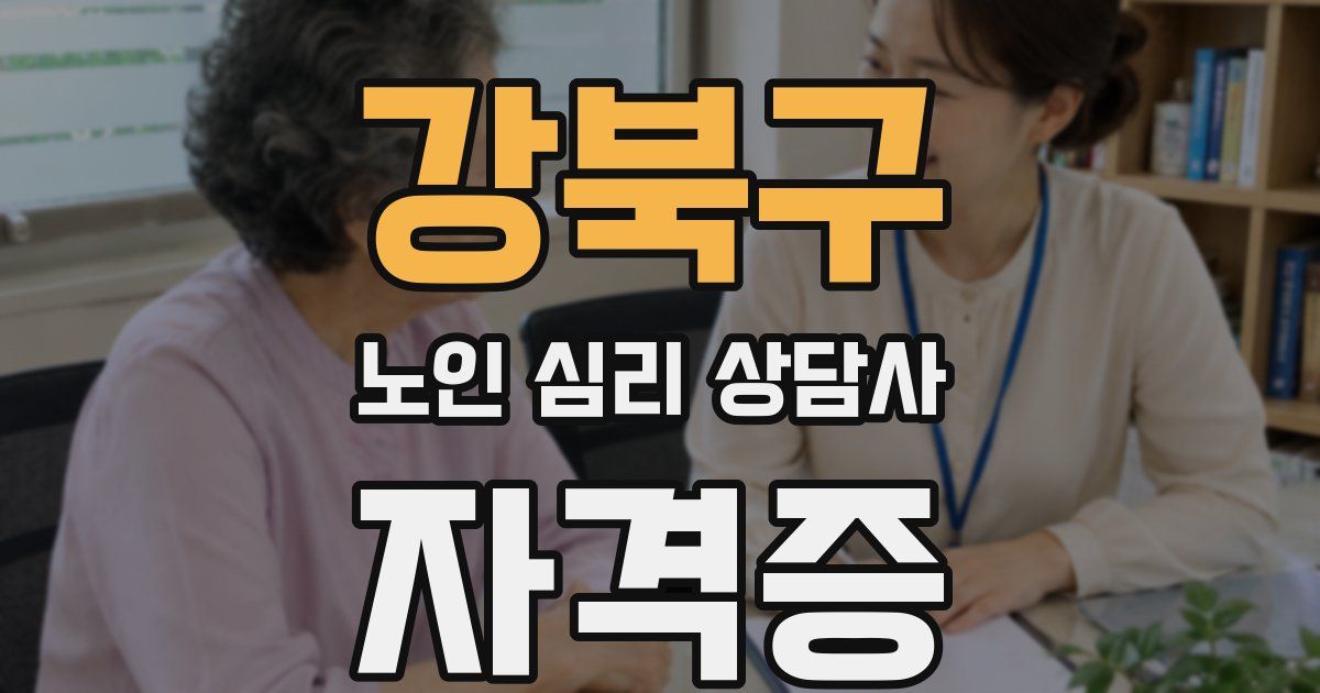 강북구 노인 심리 상담사 자격증