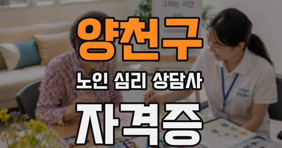양천구 노인 심리 상담사 자격증