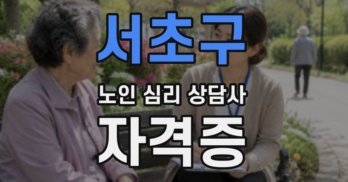 서초구 노인 심리 상담사 자격증