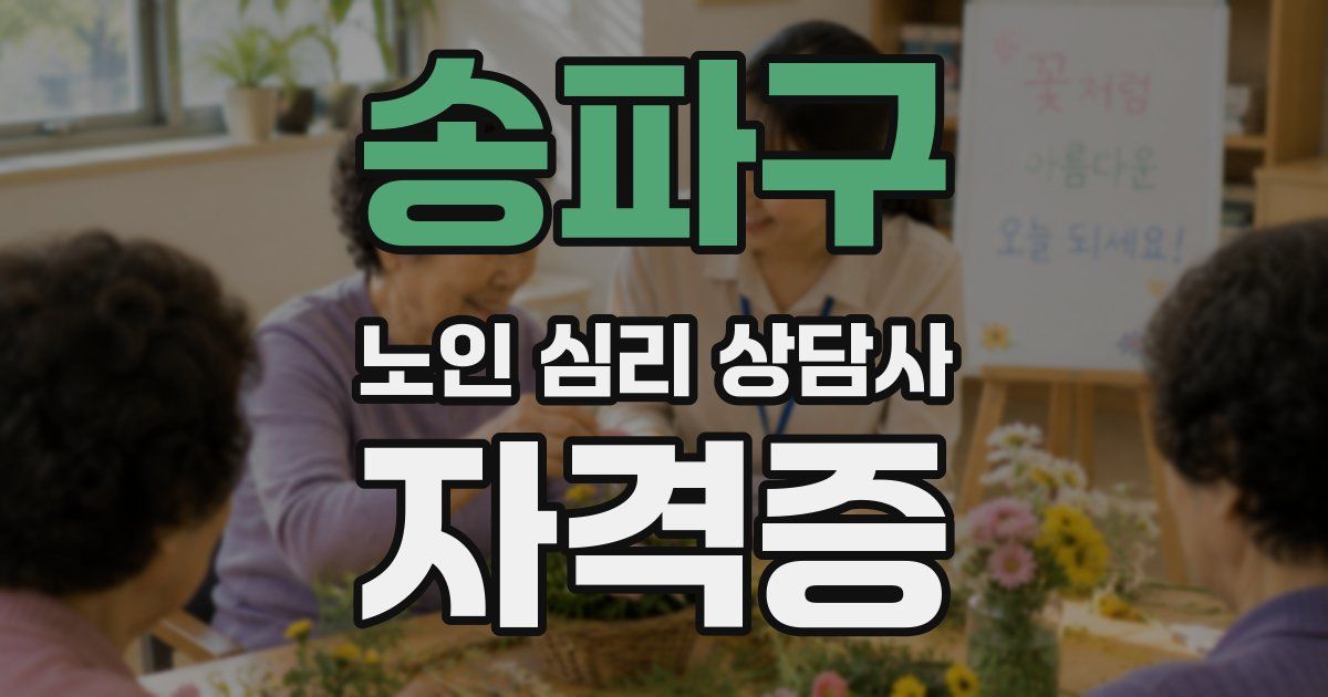 송파구 노인 심리 상담사 자격증