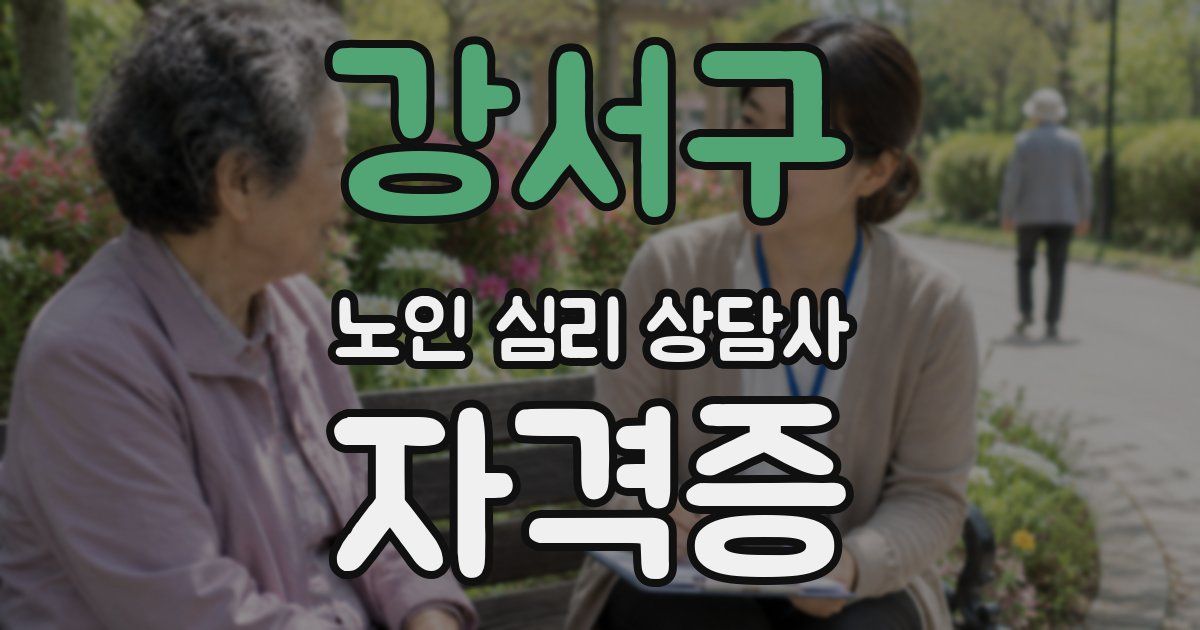강서구 노인 심리 상담사 자격증