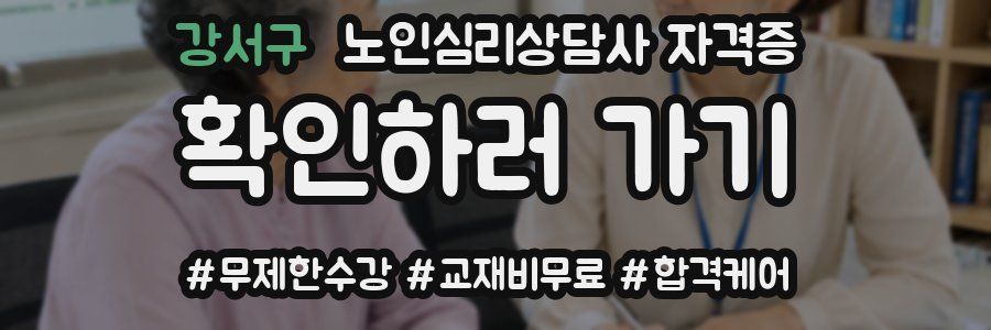 강서구 노인 심리 상담사 자격증