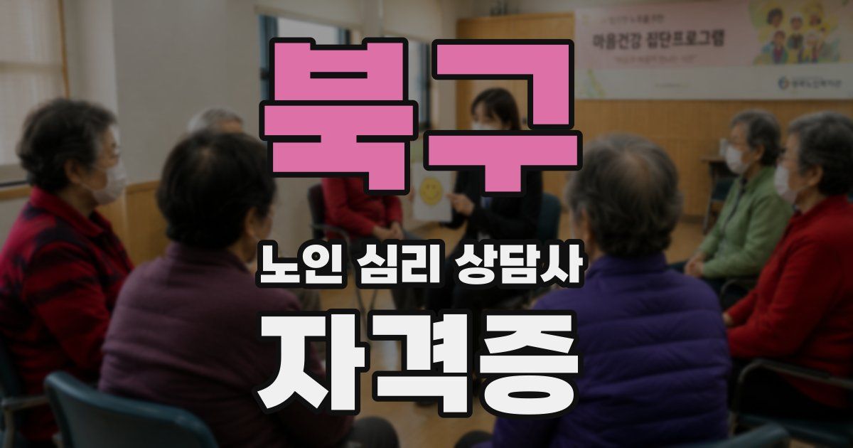 북구 노인 심리 상담사 자격증